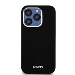 DKNY DKHMP14LSMCHLK Apple iPhone 14 Pro 6.1" juodos spalvos kietas dėklas Liquid Silicone Small Metal Logo MagSafe - Image 3