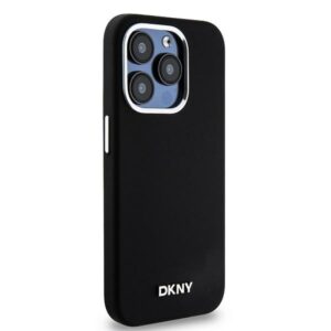 DKNY DKHMP14LSMCHLK Apple iPhone 14 Pro 6.1" juodos spalvos kietas dėklas Liquid Silicone Small Metal Logo MagSafe - Image 4