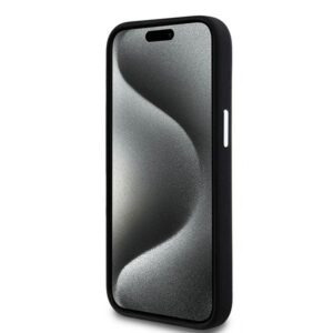 DKNY DKHMP15SSMCHLK Apple iPhone 15   14   13 6.1" juodos spalvos kietas dėklas Liquid Silicone Small Metal Logo MagSafe - Image 5