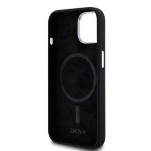 DKNY DKHMP15SSMCHLK Apple iPhone 15   14   13 6.1" juodos spalvos kietas dėklas Liquid Silicone Small Metal Logo MagSafe - Image 7