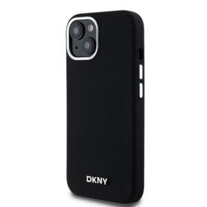 DKNY DKHMP15MSMCHLK Apple iPhone 15 Plus   14 Plus 6.7" juodos spalvos kietas dėklas Liquid Silicone Small Metal Logo Ma - Image 2