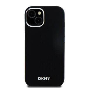 DKNY DKHMP15MSMCHLK Apple iPhone 15 Plus   14 Plus 6.7" juodos spalvos kietas dėklas Liquid Silicone Small Metal Logo Ma - Image 3