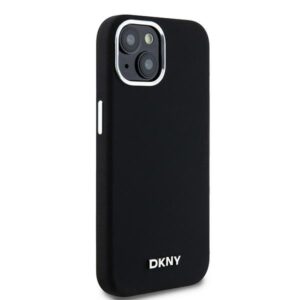 DKNY DKHMP15MSMCHLK Apple iPhone 15 Plus   14 Plus 6.7" juodos spalvos kietas dėklas Liquid Silicone Small Metal Logo Ma - Image 4