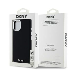 DKNY DKHMP15MSMCHLK Apple iPhone 15 Plus   14 Plus 6.7" juodos spalvos kietas dėklas Liquid Silicone Small Metal Logo Ma - Image 8