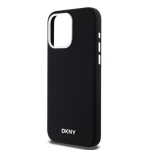 DKNY DKHMP15XSMCHLK Apple iPhone 15 Pro Max 6.7" juodos spalvos kietas dėklas Liquid Silicone Small Metal Logo MagSafe - Image 6