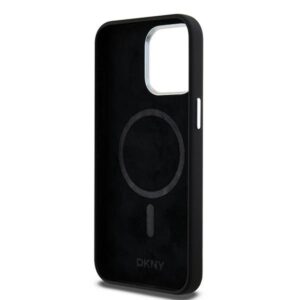 DKNY DKHMP15XSMCHLK Apple iPhone 15 Pro Max 6.7" juodos spalvos kietas dėklas Liquid Silicone Small Metal Logo MagSafe - Image 7