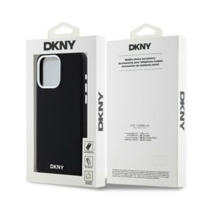 DKNY DKHMP15XSMCHLK Apple iPhone 15 Pro Max 6.7" juodos spalvos kietas dėklas Liquid Silicone Small Metal Logo MagSafe - Image 8