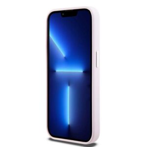 DKNY DKHMP14LSMCHLP Apple iPhone 14 Pro 6.1" rožinės spalvos kietas dėklas Liquid Silicone Small Metal Logo MagSafe - Image 5