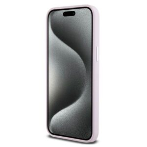 DKNY DKHMP14XSMCHLP Apple iPhone 14 Pro Max 6.7" rožinės spalvos kietas dėklas Liquid Silicone Small Metal Logo MagSafe - Image 5