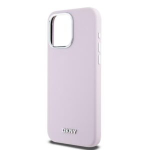 DKNY DKHMP14XSMCHLP Apple iPhone 14 Pro Max 6.7" rožinės spalvos kietas dėklas Liquid Silicone Small Metal Logo MagSafe - Image 6