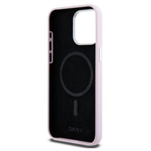 DKNY DKHMP14XSMCHLP Apple iPhone 14 Pro Max 6.7" rožinės spalvos kietas dėklas Liquid Silicone Small Metal Logo MagSafe - Image 7