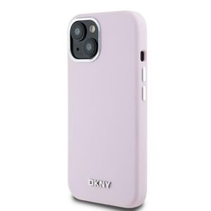 DKNY DKHMP15MSMCHLP Apple iPhone 15 Plus   14 Plus 6.7" rožinės spalvos kietas dėklas Liquid Silicone Small Metal Logo Mag - Image 2