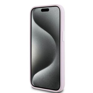 DKNY DKHMP15MSMCHLP Apple iPhone 15 Plus   14 Plus 6.7" rožinės spalvos kietas dėklas Liquid Silicone Small Metal Logo Mag - Image 5