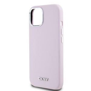 DKNY DKHMP15MSMCHLP Apple iPhone 15 Plus   14 Plus 6.7" rožinės spalvos kietas dėklas Liquid Silicone Small Metal Logo Mag - Image 6