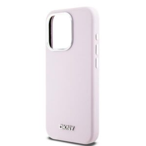 DKNY DKHMP15LSMCHLP Apple iPhone 15 Pro 6.1" rožinės spalvos kietas dėklas Liquid Silicone Small Metal Logo MagSafe - Image 6