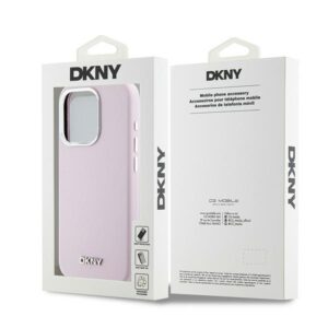 DKNY DKHMP15LSMCHLP Apple iPhone 15 Pro 6.1" rožinės spalvos kietas dėklas Liquid Silicone Small Metal Logo MagSafe - Image 8