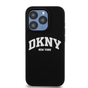 DKNY DKHMP13LSNYACH Apple iPhone 13 Pro 13 6.1" juodos spalvos kietas dėklas Liquid Silicone baltos spalvos Printed Logo MagSaf - Image 3