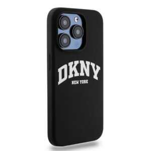 DKNY DKHMP13LSNYACH Apple iPhone 13 Pro 13 6.1" juodos spalvos kietas dėklas Liquid Silicone baltos spalvos Printed Logo MagSaf - Image 4