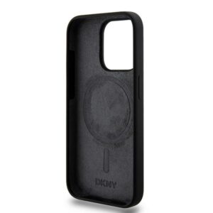 DKNY DKHMP13LSNYACH Apple iPhone 13 Pro 13 6.1" juodos spalvos kietas dėklas Liquid Silicone baltos spalvos Printed Logo MagSaf - Image 7
