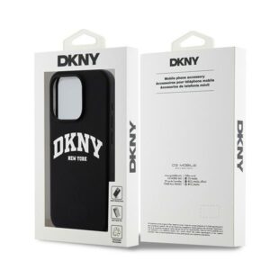 DKNY DKHMP13LSNYACH Apple iPhone 13 Pro 13 6.1" juodos spalvos kietas dėklas Liquid Silicone baltos spalvos Printed Logo MagSaf - Image 8