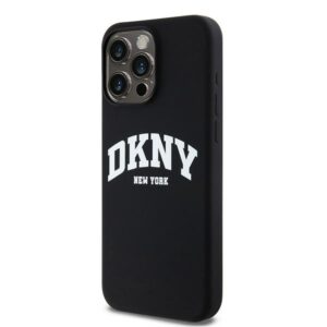 DKNY DKHMP13XSNYACH Apple iPhone 13 Pro Max 6.7" juodos spalvos kietas dėklas Liquid Silicone baltos spalvos Printed Logo MagSafe - Image 2