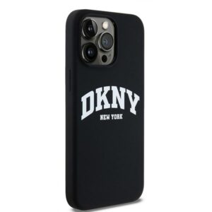 DKNY DKHMP13XSNYACH Apple iPhone 13 Pro Max 6.7" juodos spalvos kietas dėklas Liquid Silicone baltos spalvos Printed Logo MagSafe - Image 4