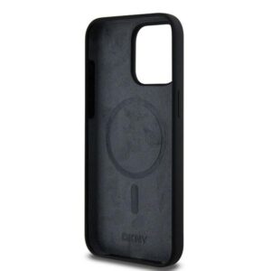 DKNY DKHMP13XSNYACH Apple iPhone 13 Pro Max 6.7" juodos spalvos kietas dėklas Liquid Silicone baltos spalvos Printed Logo MagSafe - Image 7