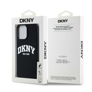 DKNY DKHMP13XSNYACH Apple iPhone 13 Pro Max 6.7" juodos spalvos kietas dėklas Liquid Silicone baltos spalvos Printed Logo MagSafe - Image 8