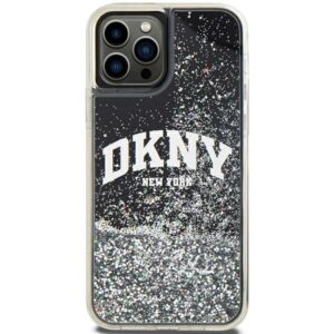 DKNY DKHCP12MLBNAEK Apple iPhone 12 12 Pro 6.1" juodos spalvos kietas dėklas Liquid Glitter Big Logo - Image 3