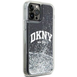 DKNY DKHCP12MLBNAEK Apple iPhone 12 12 Pro 6.1" juodos spalvos kietas dėklas Liquid Glitter Big Logo - Image 4