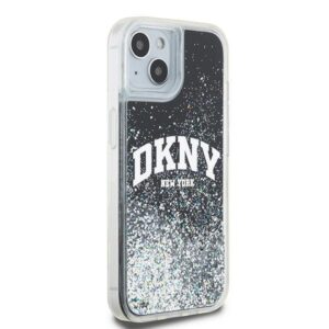 DKNY DKHCP15MLBNAEK Apple iPhone 15 Plus   14 Plus 6.7" juodos spalvos kietas dėklas Liquid Glitter Big Logo - Image 4