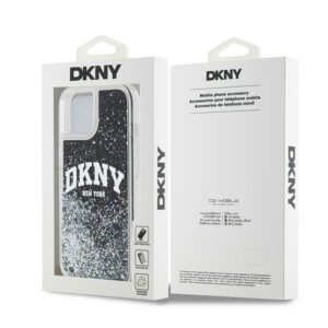 DKNY DKHCP15MLBNAEK Apple iPhone 15 Plus   14 Plus 6.7" juodos spalvos kietas dėklas Liquid Glitter Big Logo - Image 8