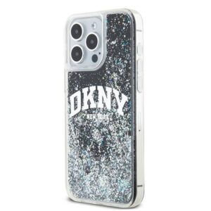 DKNY DKHCP15XLBNAEK Apple iPhone 15 Pro Max 6.7" juodos spalvos kietas dėklas Liquid Glitter Big Logo - Image 2