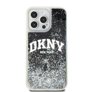 DKNY DKHCP15XLBNAEK Apple iPhone 15 Pro Max 6.7" juodos spalvos kietas dėklas Liquid Glitter Big Logo - Image 3