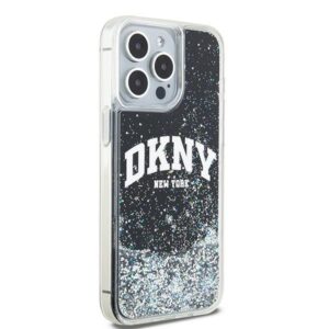 DKNY DKHCP15XLBNAEK Apple iPhone 15 Pro Max 6.7" juodos spalvos kietas dėklas Liquid Glitter Big Logo - Image 4