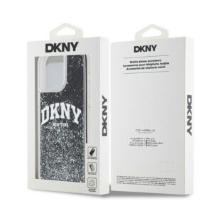 DKNY DKHCP15XLBNAEK Apple iPhone 15 Pro Max 6.7" juodos spalvos kietas dėklas Liquid Glitter Big Logo - Image 8
