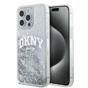DKNY DKHCP15XLBNAET Apple iPhone 15 Pro Max 6.7" baltos spalvos kietas dėklas Liquid Glitter Big Logo