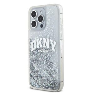 DKNY DKHCP15XLBNAET Apple iPhone 15 Pro Max 6.7" baltos spalvos kietas dėklas Liquid Glitter Big Logo - Image 2