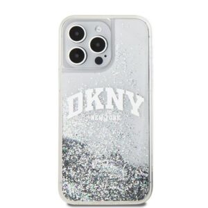 DKNY DKHCP15XLBNAET Apple iPhone 15 Pro Max 6.7" baltos spalvos kietas dėklas Liquid Glitter Big Logo - Image 3