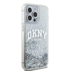 DKNY DKHCP15XLBNAET Apple iPhone 15 Pro Max 6.7" baltos spalvos kietas dėklas Liquid Glitter Big Logo - Image 4