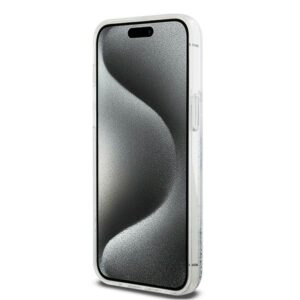 DKNY DKHCP15XLBNAET Apple iPhone 15 Pro Max 6.7" baltos spalvos kietas dėklas Liquid Glitter Big Logo - Image 5