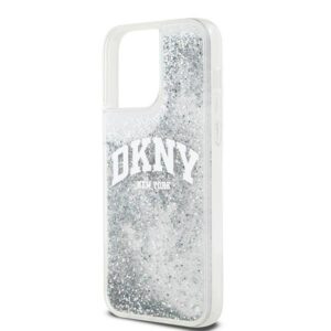 DKNY DKHCP15XLBNAET Apple iPhone 15 Pro Max 6.7" baltos spalvos kietas dėklas Liquid Glitter Big Logo - Image 6
