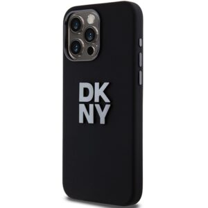DKNY DKHCP15LSMCBSK Apple iPhone 15 Pro 6.1" juodos spalvos kietas dėklas Liquid Silicone Metal Logo - Image 2
