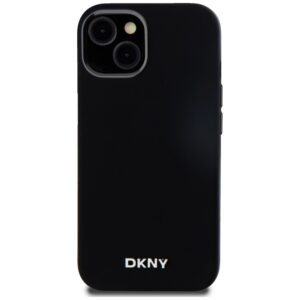 DKNY DKHMP14SSMCHLK Apple iPhone 14   15   13 6.1" juodos spalvos kietas dėklas Liquid Silicone Small Metal Logo MagSafe - Image 3