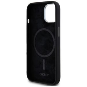 DKNY DKHMP14SSMCHLK Apple iPhone 14   15   13 6.1" juodos spalvos kietas dėklas Liquid Silicone Small Metal Logo MagSafe - Image 7