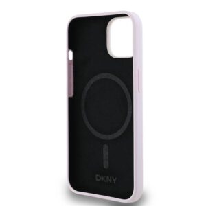 DKNY DKHMP14SSMCHLP Apple iPhone 14 15 13 6.1" rožinės spalvos kietas dėklas Liquid Silicone Small Metal Logo MagSafe - Image 7