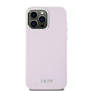 DKNY DKHMP15XSMCHLP Apple iPhone 15 Pro Max 6.7" rožinės spalvos kietas dėklas Liquid Silicone Small Metal Logo MagSafe - Image 3