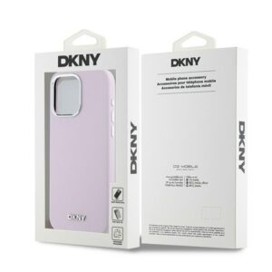 DKNY DKHMP15XSMCHLP Apple iPhone 15 Pro Max 6.7" rožinės spalvos kietas dėklas Liquid Silicone Small Metal Logo MagSafe - Image 8