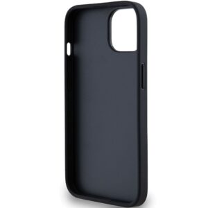 DKNY DKHCP15MPRTHSLK Apple iPhone 15 Plus   14 Plus 6.7" juodos spalvos kietas dėklas Leather Mono Stripe & Metal Logo - Image 7