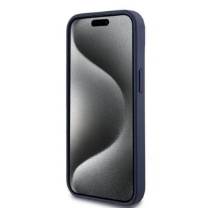 DKNY DKHCP15SPRTHSLB Apple iPhone 15 14 13 6.1 inch blue kietas dėklas Leather Mono Stripe & Metal Logo - Image 5
